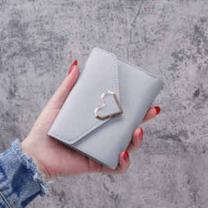 heart shaped wallet yaounde grey