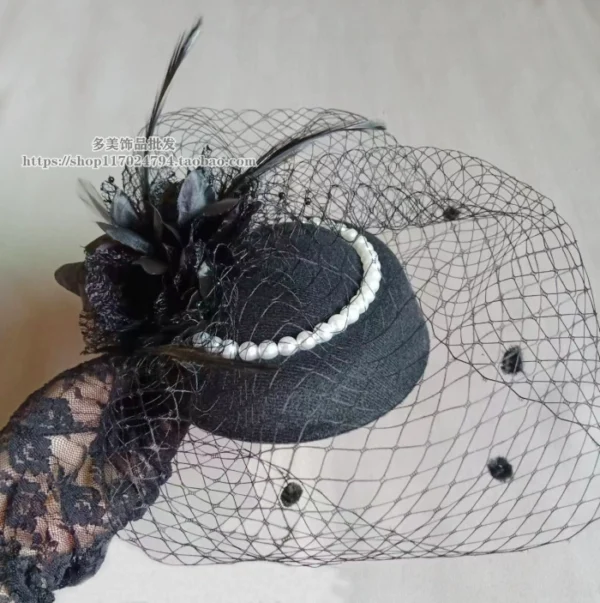 Church Hat Fascinator Hat Bibi Hat Hair Accessories for Women Bridal Hair Accessories - Image 3