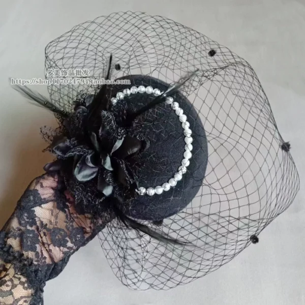 Church Hat Fascinator Hat Bibi Hat Hair Accessories for Women Bridal Hair Accessories - Image 4