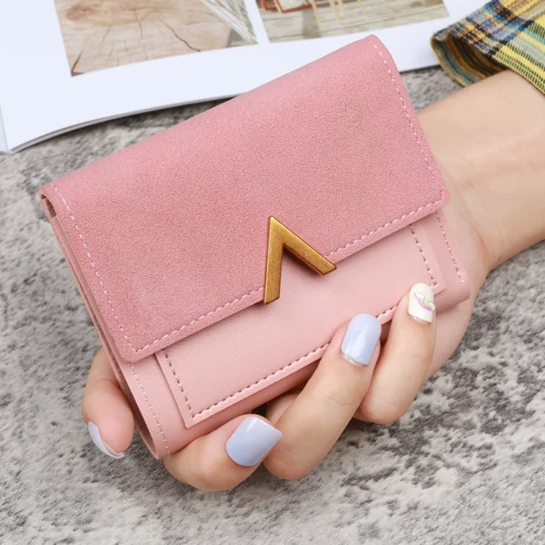New small wallet for women short three-fold thin Korean version personalized student cute mini coin wallet card bag
