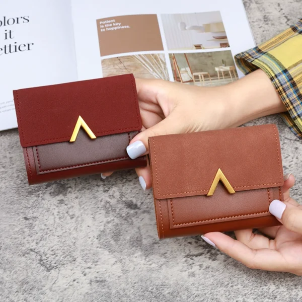 New small wallet for women short three-fold thin Korean version personalized student cute mini coin wallet card bag - Image 3