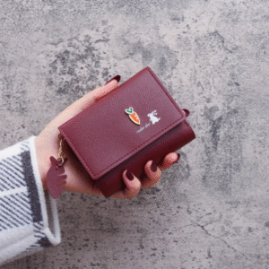 wine red small wallet