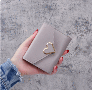 heart shaped wallet yaounde light purple grey